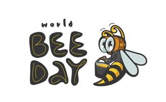 modello di disegno vettoriale giornata mondiale delle api.