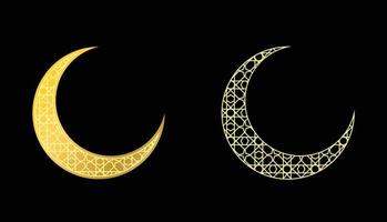 ramadan eid luna hilal luna d'oro vettore