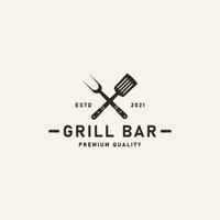 barbecue e steakhouse logo icona segno simbolo design vettore