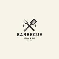 barbecue e steakhouse logo icona segno simbolo design vettore