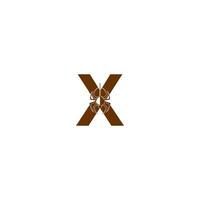 lettera x con modello di progettazione logo icona ragno vettore