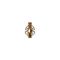 lettera i con modello di progettazione logo icona ragno vettore
