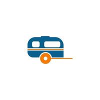 semplice caravan mobile icona logo design vector