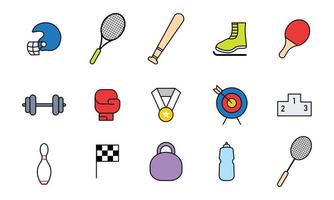 set di semplici icone vettoriali per lo sport.