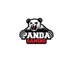 logo esport di gioco panda vettore