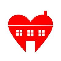 icona della casa del cuore. segno della casa del cuore, simbolo della casa dell'amore vettore