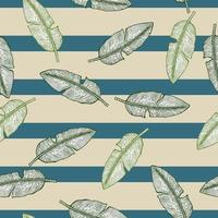 foglia di banana seamless pattern.vintage ramo tropicale in stile incisione. vettore