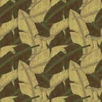 foglie di banana seamless pattern.retro ramo tropicale in stile incisione. vettore