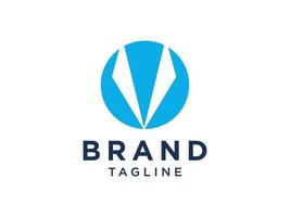 lettera iniziale astratta v logo. forma geometrica blu isolata su sfondo bianco. utilizzabile per loghi aziendali e di branding. elemento del modello di progettazione logo vettoriale piatto.