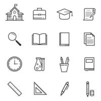 set di icone per la scuola e l'istruzione. illustrazione isolato su sfondo bianco per grafica e web design vettore