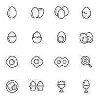 set di icone del menu del cibo a base di uova. illustrazione isolato su sfondo bianco per grafica e web design