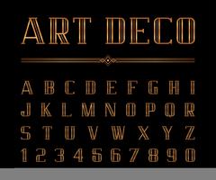 Carattere e alfabeto Art Deco vettore