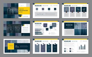 Modelli di presentazione astratta, elementi di infografica modello set di schemi vettore