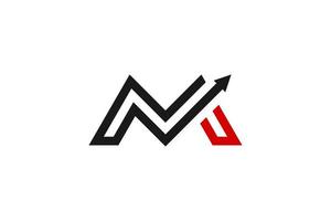 vettore di progettazione del logo della freccia della lettera m