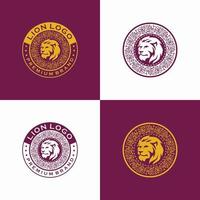 ispirazione per il design del logo del re leone reale dorato di lusso vettore