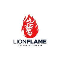 illustrazione vettoriale del logo del fuoco della fiamma del leone