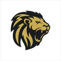 illustrazione di progettazione del modello di logo del leone ruggente vettore