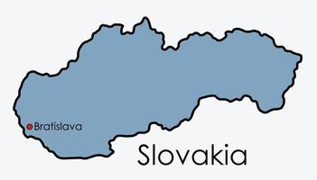 slovacchia mappa disegno a mano libera su sfondo bianco. vettore