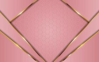 combinazione di sfondo sfumato rosa di lusso con linea oro vettore
