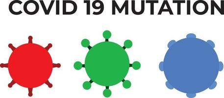 malattia variante del coronavirus, cellula mutante delta covid-19, variante del concetto di preoccupazione, illustrazione vettoriale