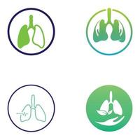 modello di illustrazione del disegno vettoriale dell'icona del logo per la salute e la cura dei polmoni