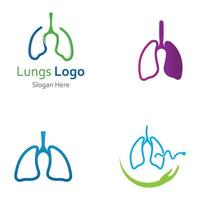 disegno vettoriale del logo per la salute e la cura dei polmoni, modello di illustrazione del logo dei polmoni.