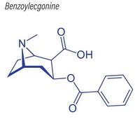 formula scheletrica vettoriale della benzoilecgonina.