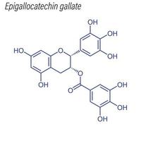 formula scheletrica vettoriale dell'epigallocatechina gallato. farmaco chimico
