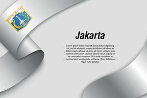 sventolando nastro o banner con bandiera provincia dell'indonesia vettore