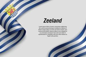 sventolando il nastro o lo striscione con la bandiera della provincia dei Paesi Bassi vettore