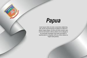 sventolando nastro o banner con bandiera provincia dell'indonesia vettore