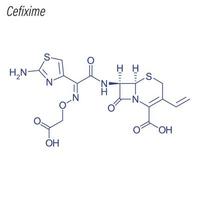 formula scheletrica vettoriale di cefixima.