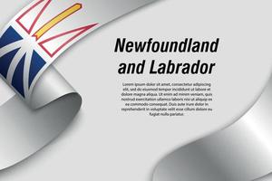 sventolando nastro o banner con bandiera provincia del canada vettore