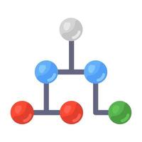 disegno vettoriale piatto della rete di nodi, icona della topologia
