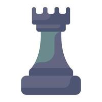 disegno vettoriale piatto del pezzo degli scacchi, pedina torre