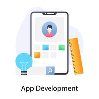 icona di sviluppo di app di stile concettuale piatto, design mobile vettore