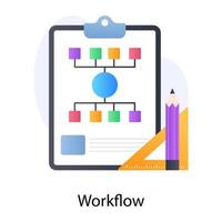 icona del flusso di lavoro di stile concettuale piatto, rapporto del diagramma di flusso vettore