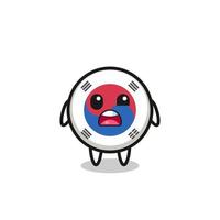 il volto sconvolto della simpatica mascotte della bandiera della Corea del Sud vettore