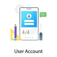 vettore di account utente mobile in design sfumato