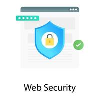 vettore gradiente di sicurezza web, accesso alla pagina web con scudo di sicurezza