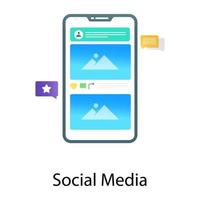 applicazioni mobili online, vettore gradiente di app social