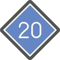 20 stile icona limite di velocità vettore