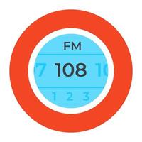 modulazione di frequenza, icona piatta del canale FM vettore