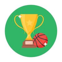 stile icona trofeo basket, coppa vincente, vettore