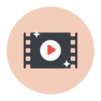 una striscia di pellicola cinematografica, icona della bobina video vettore