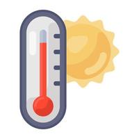 un'icona di temperatura calda, vettore piatto