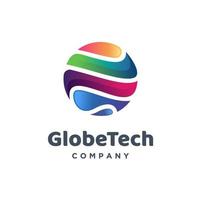 modello di progettazione del logo tecnologico globale vettore