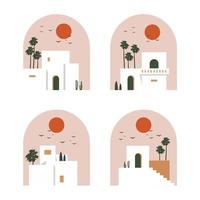 set di illustrazioni vettoriali piatte casa minimalista