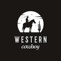 design del logo del cappello da cowboy vettore