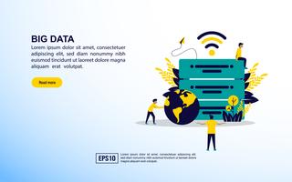 Icone di concetto di grandi quantità di dati vettore